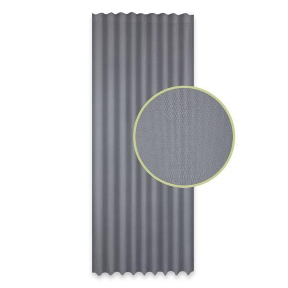 Zasłona z taśmą GLOW CHIC 140x270 szar